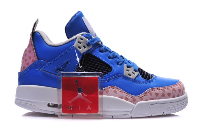 Air Jordan IV 4 Retro Chaussures Femmes nouveau bleu (1)